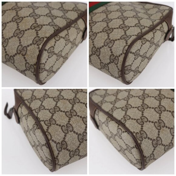 GUCCI GG Supreme Web Sherry Line Clutch Bag PVC Beige 156 01 012 Auth 149955 - Picture 14 of 16
